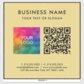 Sticker Code QR Logo Texte Noir & Or XL Extra Large (Feuille)