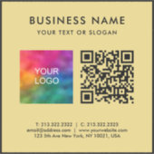 Sticker Code QR Logo Texte Noir & Or XL Extra Large (Devant)