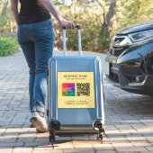Sticker Code QR Logo Texte Noir & Or XL Extra Large (Valise Insitu)