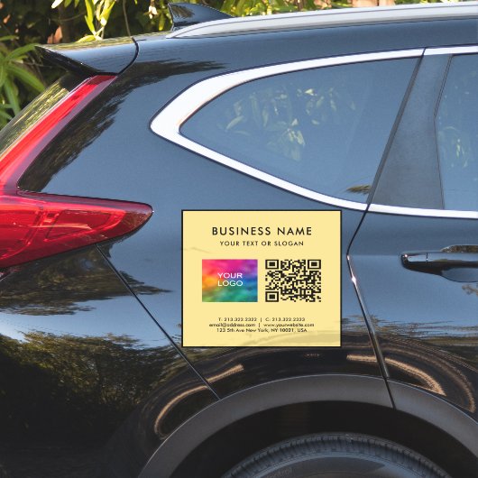 Sticker Code QR Logo Texte Noir & Or XL Extra Large (Coté voiture)