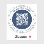 Sticker Code QR personnalisable & Texte | Bleu marine fonc (Feuille)
