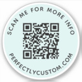Sticker Code QR personnalisé Analysez-moi pour plus d'info (Devant)