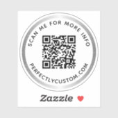 Sticker Code QR personnalisé Balayer moi bordure gris arge (Feuille)