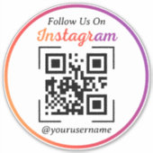 Sticker Code QR personnalisé Code QR Instagram Entreprise (Devant)