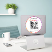 Sticker Code QR personnalisé Code QR Instagram Entreprise (Ordinateur portable sur le bureau)