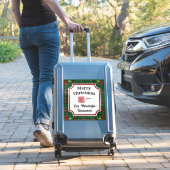 Sticker Code QR personnalisé Restaurant Noël Vert Plat (Valise Insitu)