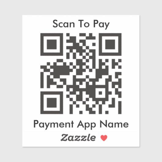 Sticker Code QR pour paiement (Feuille)
