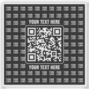 Sticker Code QR promotionnel (modifiable) avec motif de lo