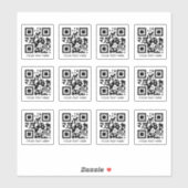 Sticker Code QR scannable 12 personnalisé Vinyle découpé t (Feuille)