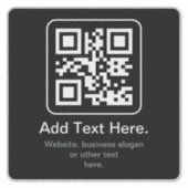 Sticker Code QR scannable moderne | Noir Blanc & Gris (Devant)