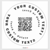 Sticker Code QR sur Clear Vinyl circle Voiture Window Bump (Feuille)