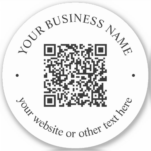 Sticker Code QR téléchargé Plus Texte circulaire modifiabl (Devant)
