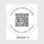 Sticker Code QR téléchargé Plus Texte circulaire modifiabl (Feuille)