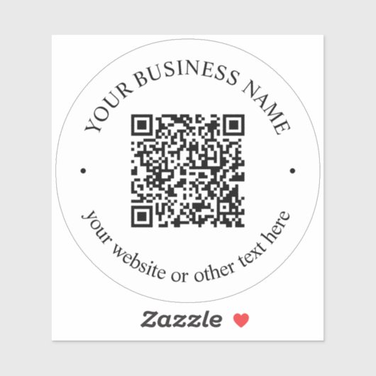 Sticker Code QR téléchargé Plus Texte circulaire modifiabl (Feuille)
