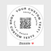 Sticker Code QR &Texte sur la bouteille d'eau commerciale (Feuille)