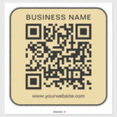 Sticker Code QR Url de votre nom d'entreprise Grand Noir & (Feuille)