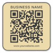Sticker Code QR Url de votre nom d'entreprise Grand Noir & (Devant)