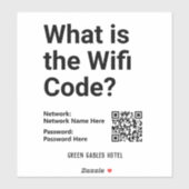 Sticker Code WiFi avec code QR sur un (Feuille)