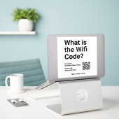 Sticker Code WiFi avec code QR sur un (Ordinateur portable sur le bureau)