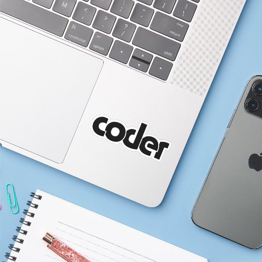 Sticker Coder (Ordinateur portable avec iPhone)