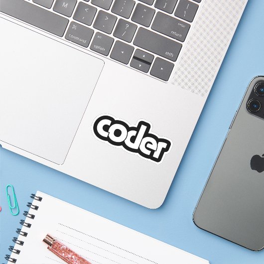 Sticker Coder (Ordinateur portable avec iPhone)