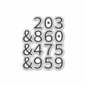 Sticker Codes de la zone du Connecticut (Devant)