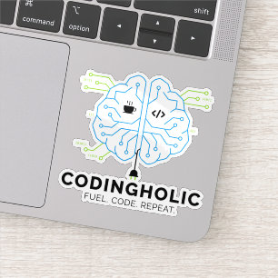 Sticker Codeur Tech Brain Programmeur 