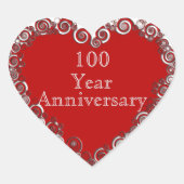 Sticker Cœur 100 Year Anniversary Milestone Romantic Modern  (Devant)