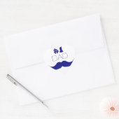 Sticker Cœur #1 Papa Blue Mustache (Enveloppe)