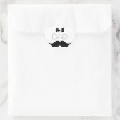 Sticker Cœur #1 Papa Mustache noire - Numéro Un (Sac)