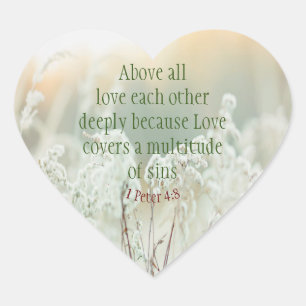 Sticker Cœur 1 Pierre 4 :8 Au-Dessus De Tous L'Amour Profondéme