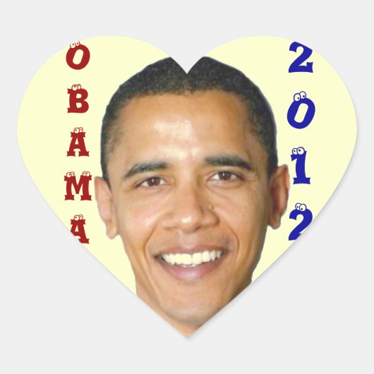 STICKER CŒUR 2012 BARACK OBAMA_ (Devant)