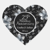 Sticker Cœur 25e anniversaire de la Parties scintillant d'argen (Devant)