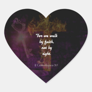 Sticker Cœur 2 Corinthiens 5:7 Verse de la Bible Citation sur l