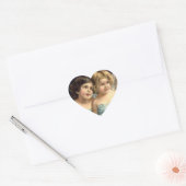 Sticker Cœur 2 Petits anges en bleu (Enveloppe)
