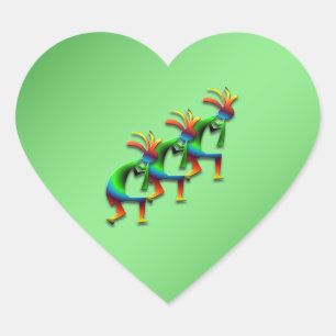 Sticker Cœur 3 Kokopelli #29