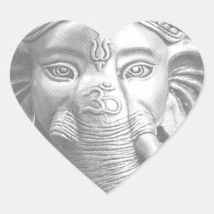 Sticker Cœur 3d seigneur Ganesha - OM