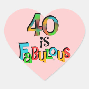 Sticker Cœur 40 est T-shirts et cadeaux fabuleux d'anniversaire