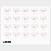 Sticker Cœur 40e anniversaire du Mariage Ruby Hearts Confetti (Feuille)