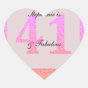 Sticker Cœur 41e Anniversaire Quarante et un Fabuleux Personnal