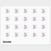 Sticker Cœur 4 juillet heureux (Feuille)