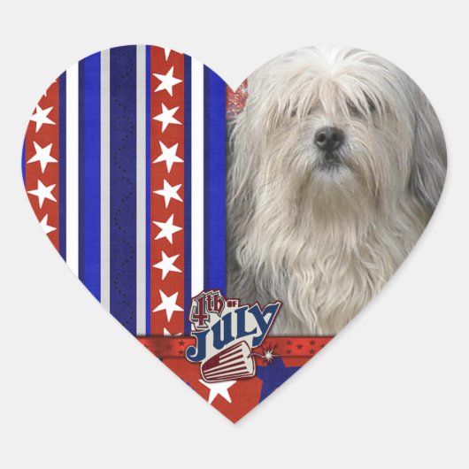 Sticker Cœur 4 juillet Pirate - Lowchen (Devant)