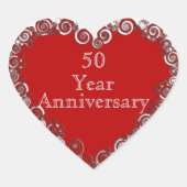 Sticker Cœur 50 Year Anniversary Milestone Romantic Modern  (Devant)