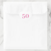 Sticker Cœur 50e Anniversaire rose sur mesure Numéro d'âge Cinq (Sac)
