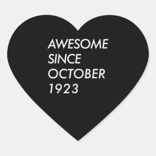 Sticker Cœur 98e cadeau d'anniversaire   Magnifique depuis octo