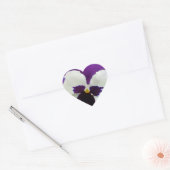 Sticker Cœur 9 Pansy peint blanc violet (Enveloppe)