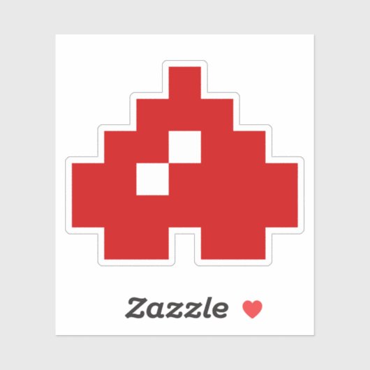Sticker Coeur à 8 bits Pixel (Feuille)