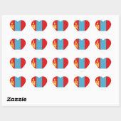 Sticker Cœur A bas prix ! Drapeau de Mongolie (Feuille)