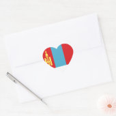 Sticker Cœur A bas prix ! Drapeau de Mongolie (Enveloppe)