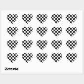 Sticker Cœur à damiers Drapeau Conception Conception Chess Chec (Feuille)